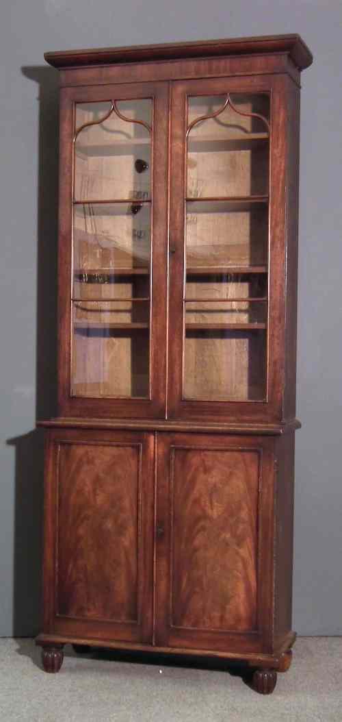 Appraisal: A Victorian mahogany bookcase the upper part with moulded cornice