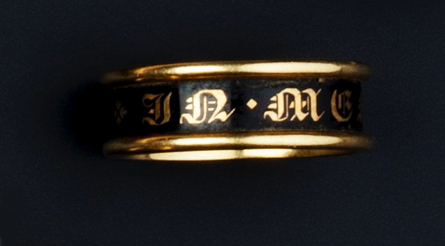 Appraisal: A LATE VICTORIAN ENAMEL MEMORIAL RING the ct gold band