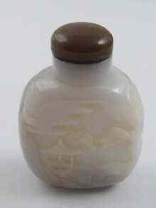 Appraisal: A Chinese carved agate snuff bottle x x cm high