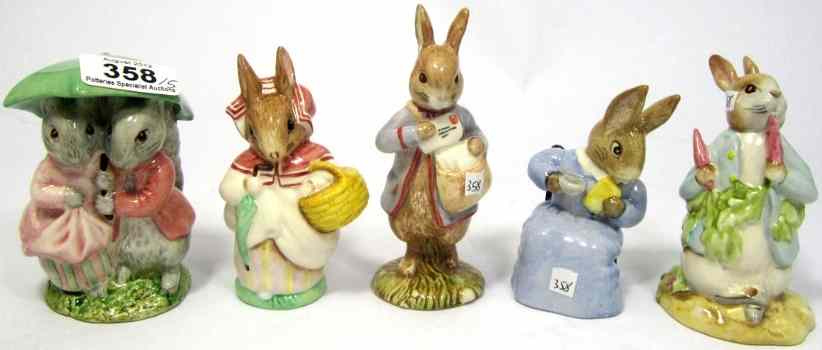 Appraisal: Royal Albert Beatrix Potter Figures comprising Mrs Rabbit Peter ate