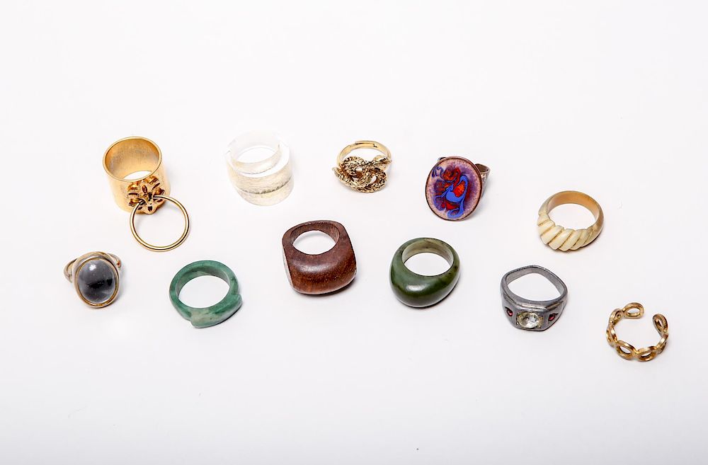 Appraisal: Costume Jewelry Rings in Various Materials Costume jewelry rings in