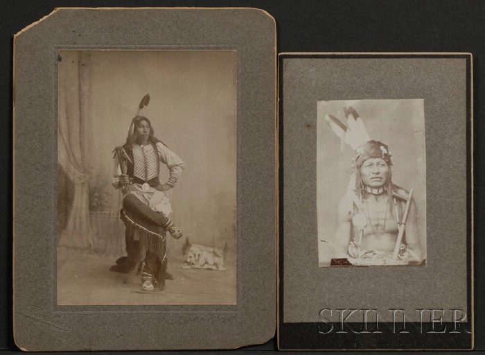 Appraisal: Two Photographs the first of a Prairie man by Hughes