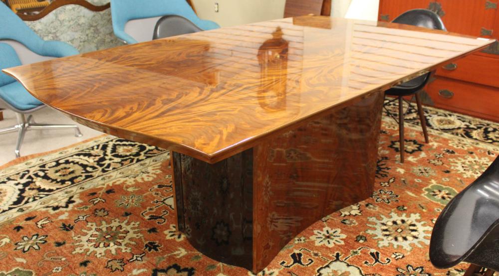 Appraisal: ITALIAN MODERN DINING TABLE WITH TWO LEAVES imported from Italy