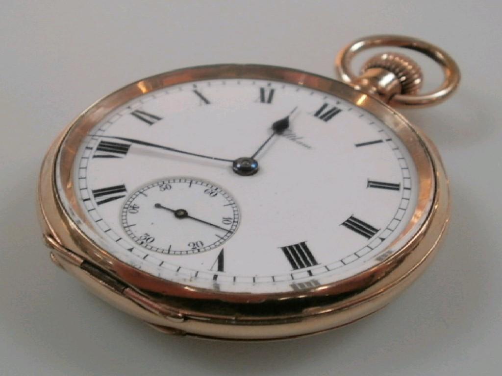 Appraisal: A Waltham gents pocket watch with gold plated Dennison case