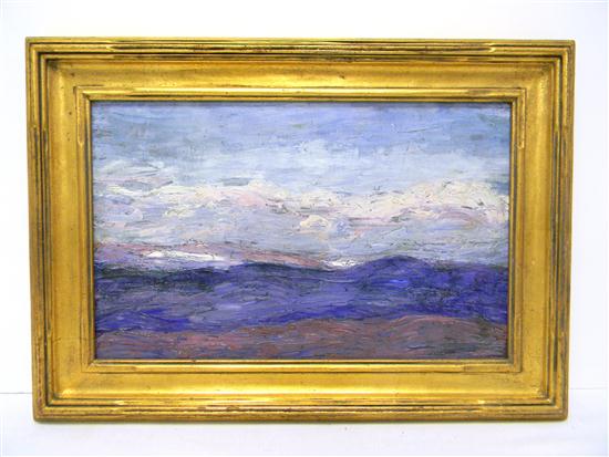 Appraisal: Unsigned oil on board Post Impressionist ocean scene some craquelure