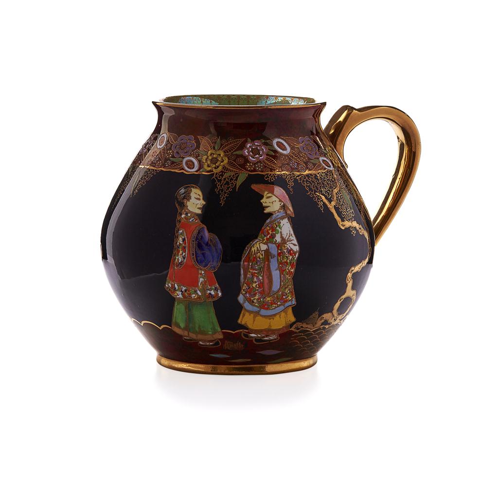 Appraisal: CARLTON WARE 'MANDARINS CHATTING' JUG CIRCA of bulbous form printed