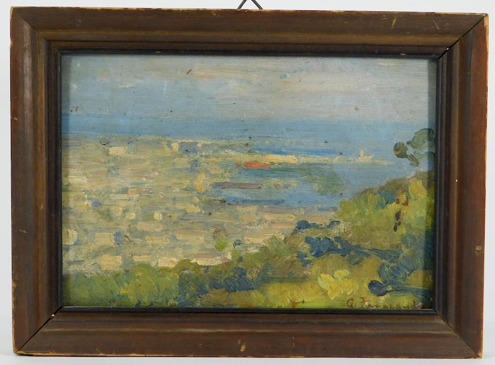 Appraisal: Giovanni Zangrando Italian Bluff Seascape Painting Giovanni Zangrando Italy -