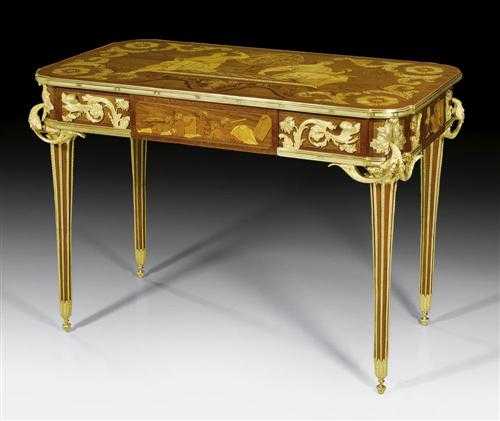 Appraisal: BUREAU-PLAT A L'ASTRONOMIE Louis XVI style by F LINKE Fran