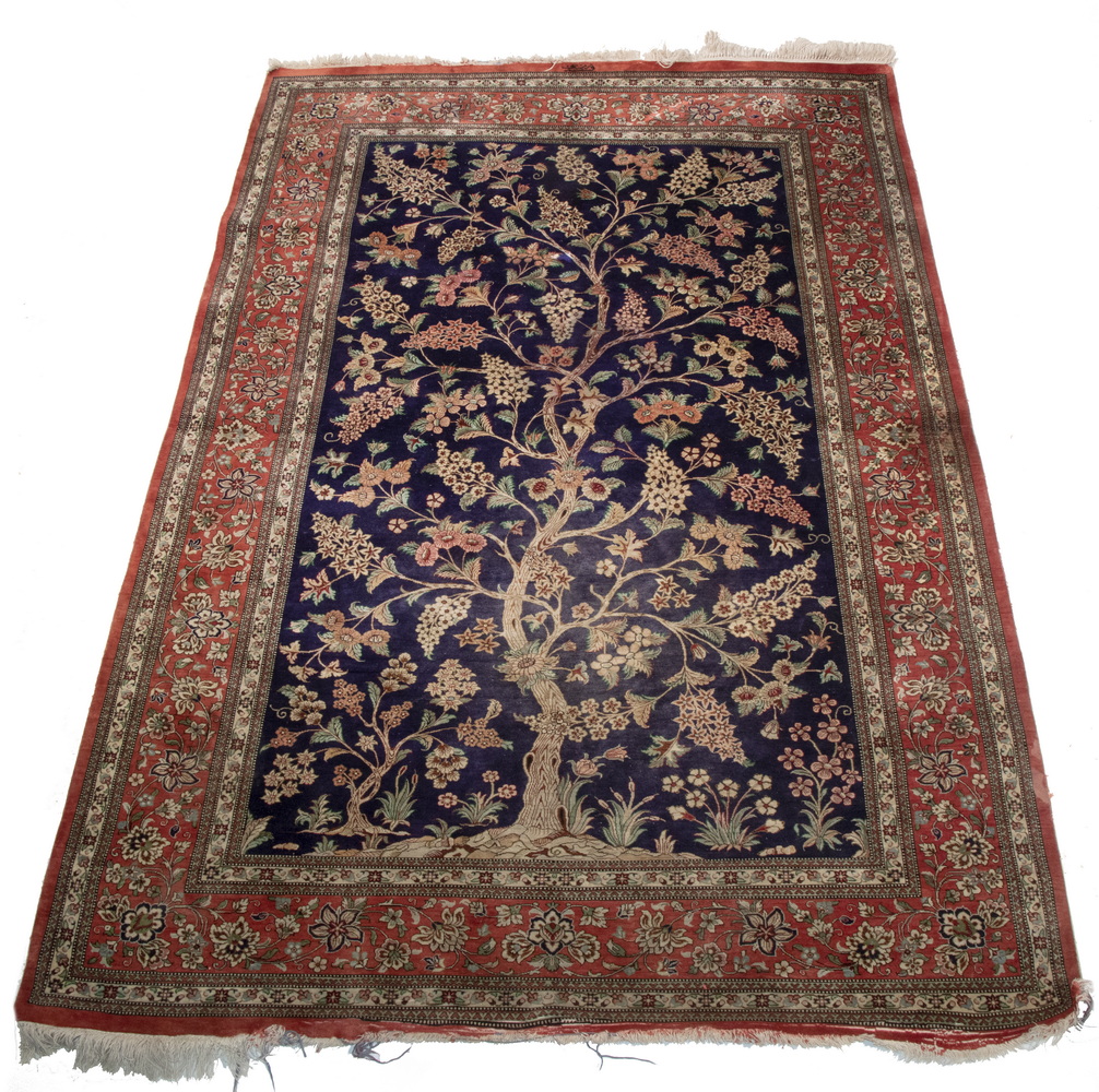 Appraisal: KASHAN SILK RUG ' X ' Kashan silk rug West