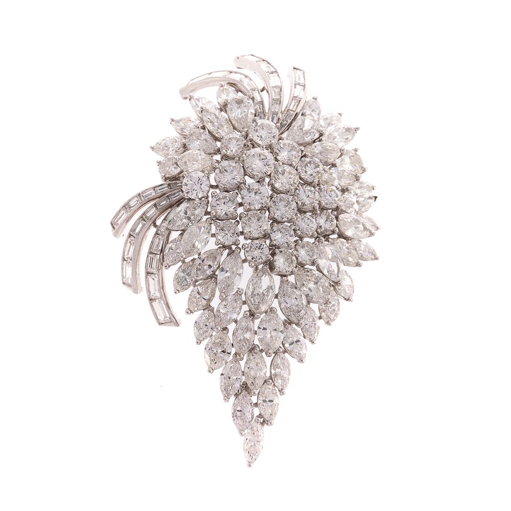 Appraisal: An Impressive ct Diamond Cluster Pin Pendant K white gold