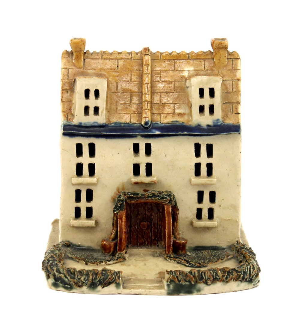 Appraisal: An unusual saltglaze stoneware model of a house th century