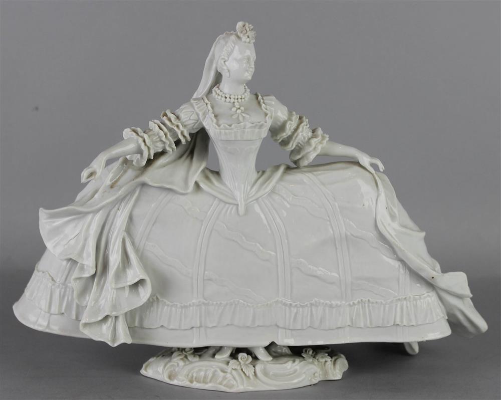 Appraisal: MEISSEN STYLE WHITE PORCELAIN FIGURE OF THE MARQUISE DE POMPADOUR