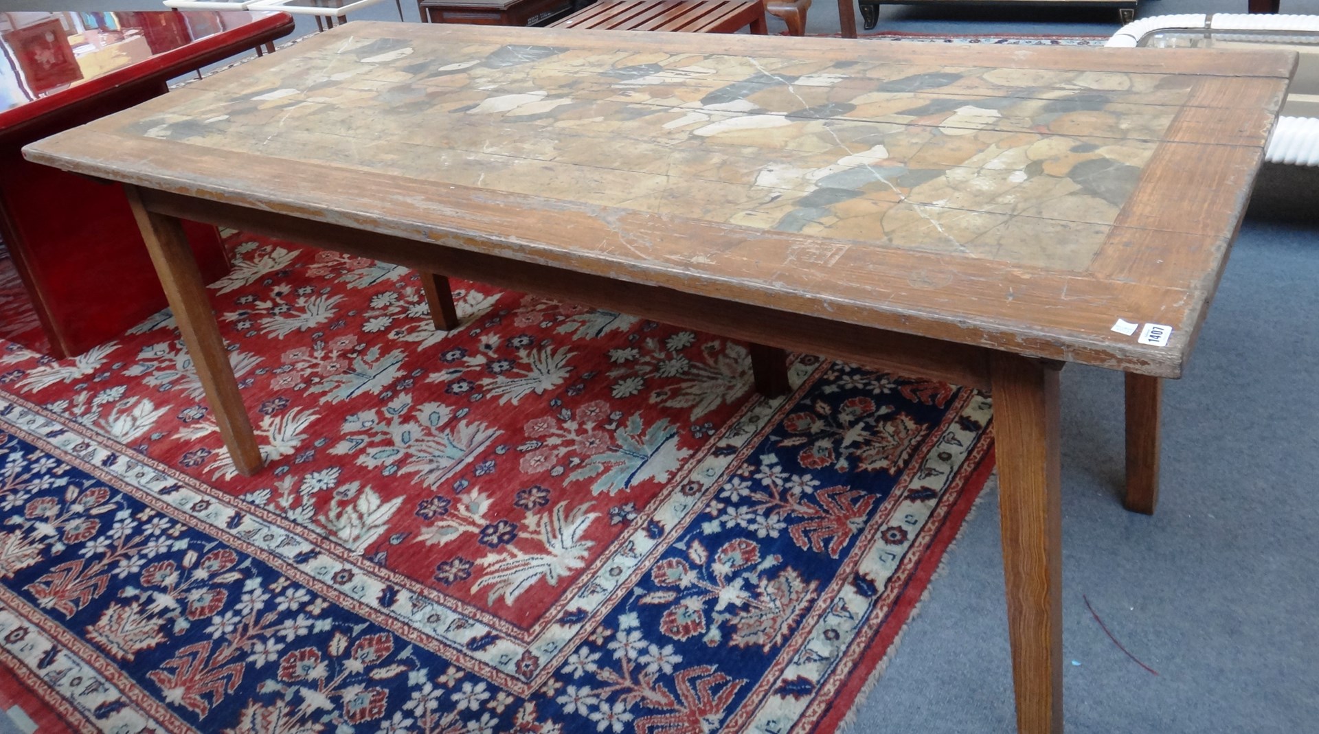 Appraisal: An early th century and later scumble painted pine dining