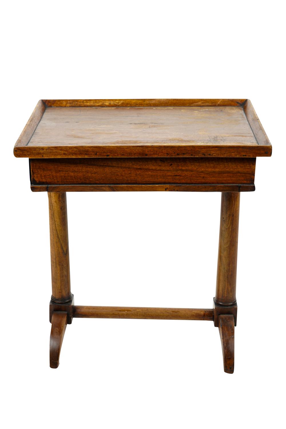 Appraisal: DIRECTOIRE STYLE FRUITWOD OCCASIONAL TABLE th Century the galleried top