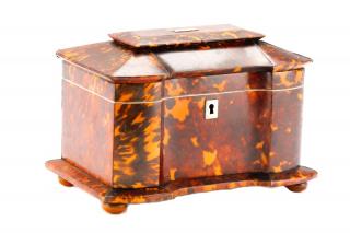 Appraisal: English Regency Period Tortoise Shell Tea Caddy English late th