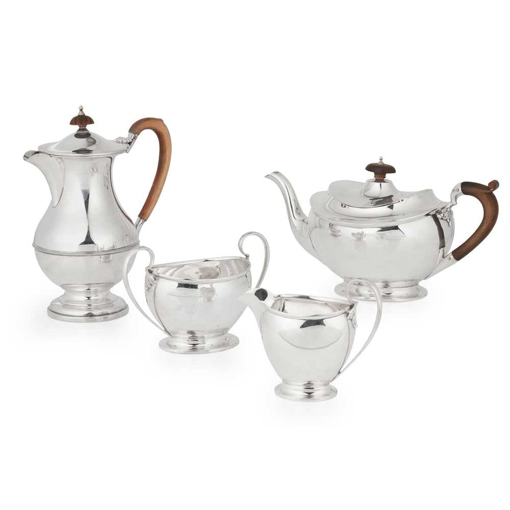 Appraisal: A S THREE-PIECE TEA SERVICE Adie Bros Birmingham comprising teapot