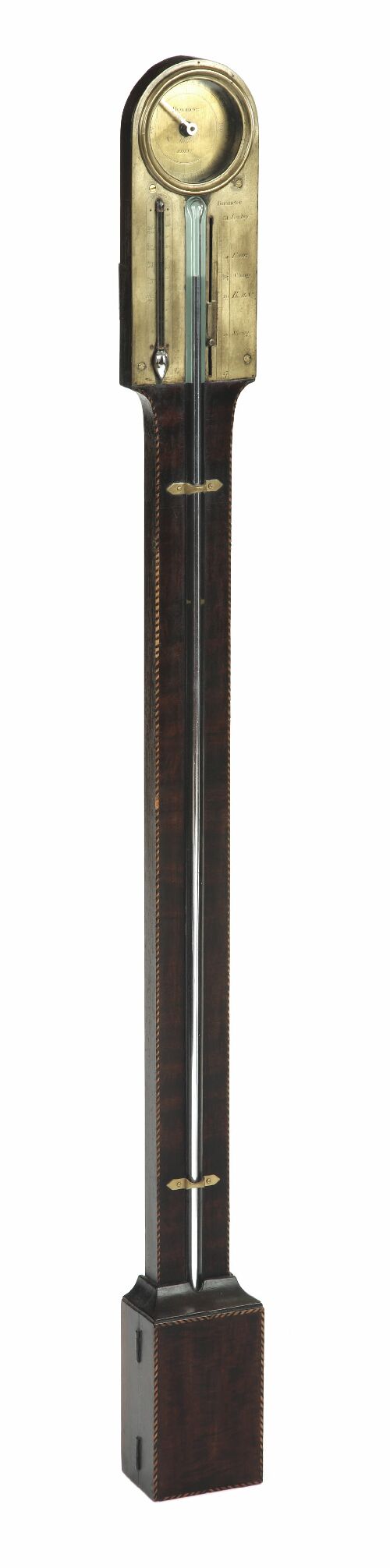 Appraisal: A George III mahogany stick barometer by Miller Edinburgh the