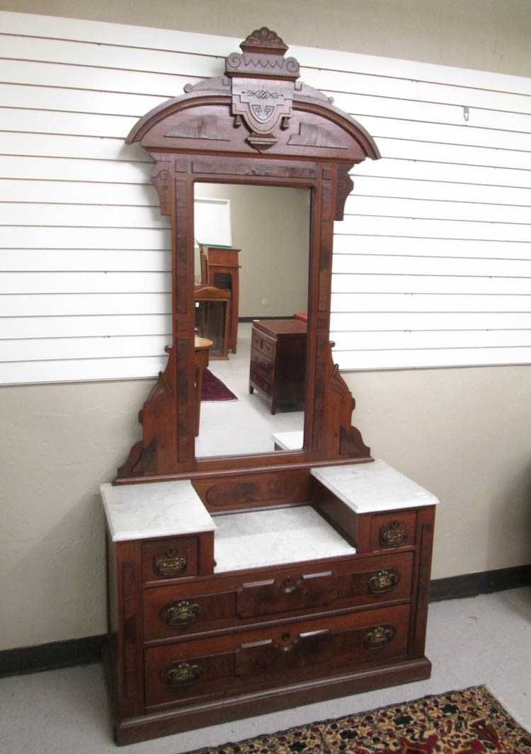 Appraisal: VICTORIAN WALNUT DRESSER American last quarter of the th century