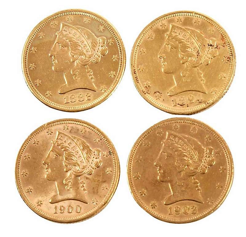 Appraisal: Group of Twenty Five Dollar Gold Coins Liberty head dates