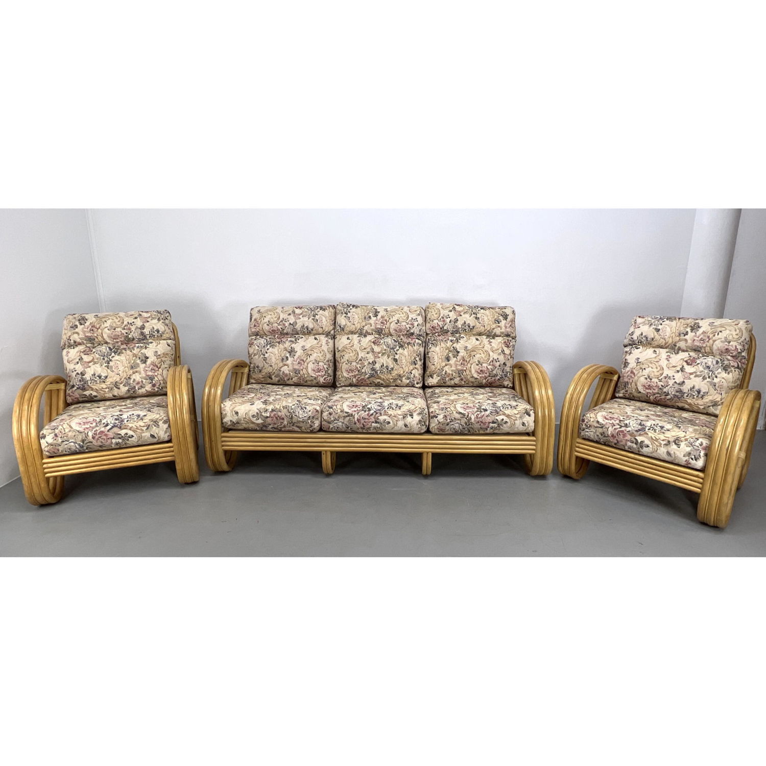 Appraisal: pc Paul Frankl style Pretzel Patio Set Sofa Lounge Chairs