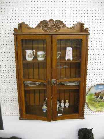 Appraisal: Victorian Oak Hanging Cabinet '' tall '' wide and ''