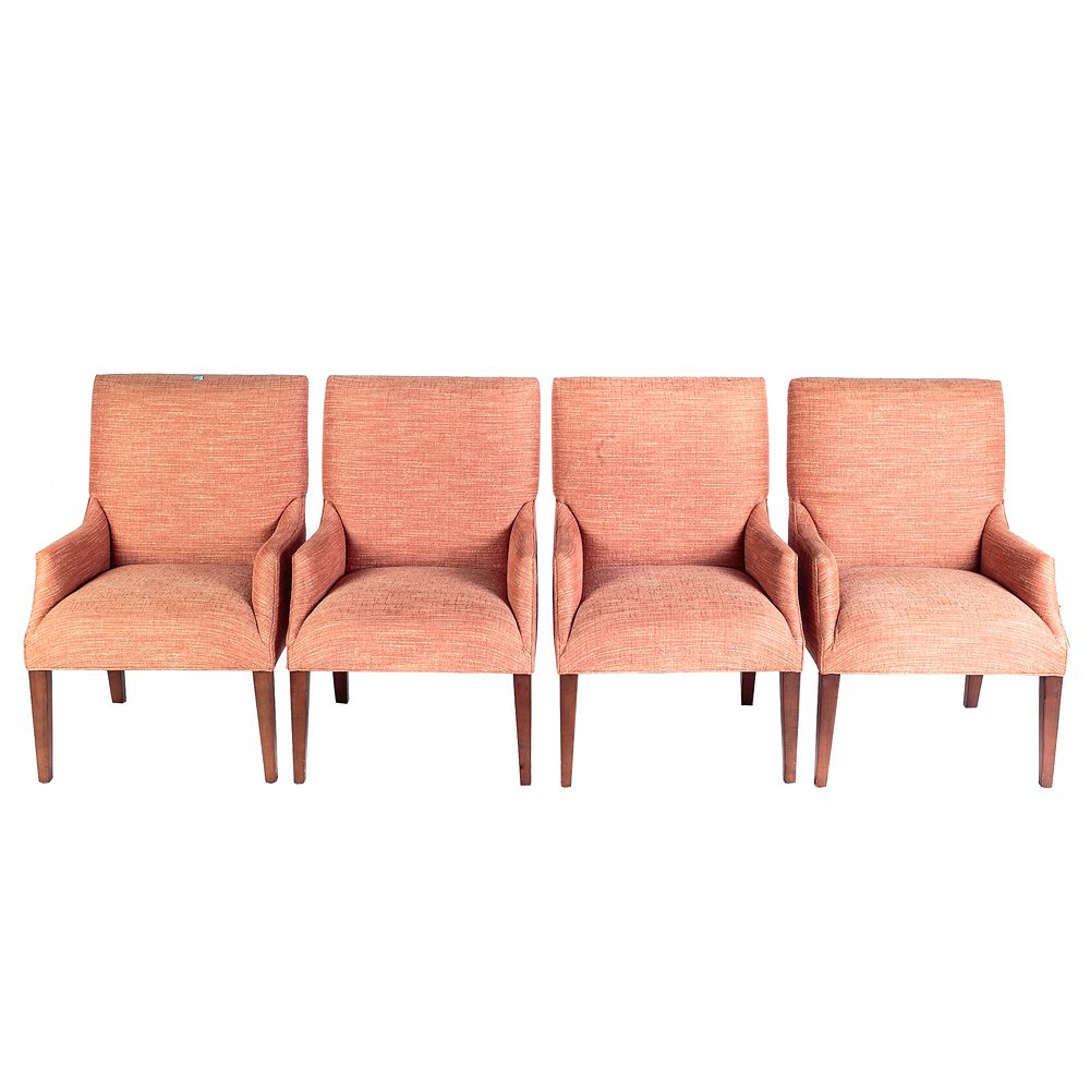 Appraisal: Set of Four Cox Upholstered Arm Chairs With Thom Filicia