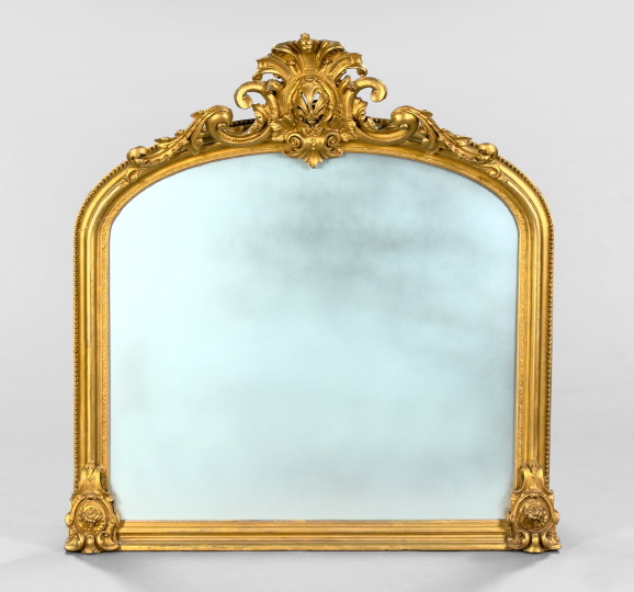 Appraisal: American Renaissance Revival Giltwood Overmantel Mirror third quarter th century