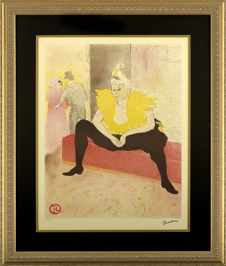 Appraisal: After Henri Toulouse-Lautrec French - Seated Female Clown Mademoiselle Cha-U-Kao