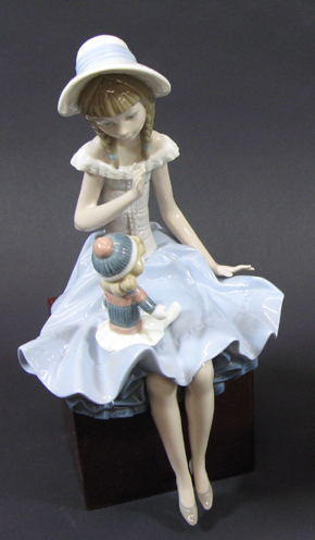 Appraisal: LLADRO GLAZED PORCELAIN FIGURE Suzy And Her Doll a young