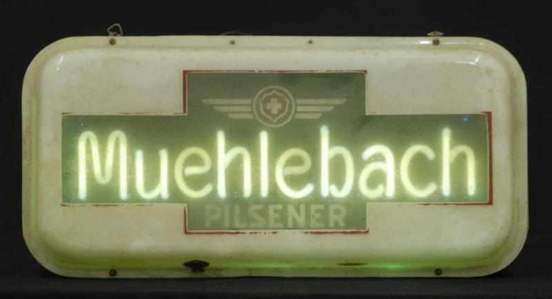 Appraisal: Muehlebach Pilsner Neon Sign Description s White and green neon