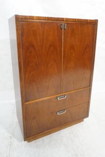 Appraisal: STANLEY Mid Century Modern Walnut Gentleman's Che STANLEY Mid Century