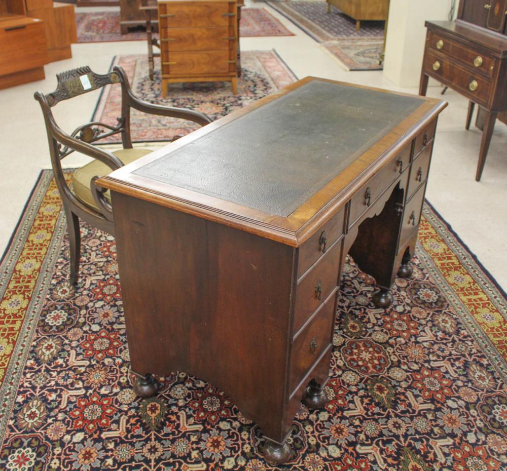 Appraisal: WILLIAM AND MARY STYLE DOUBLE PEDESTAL WRITING DESK English th