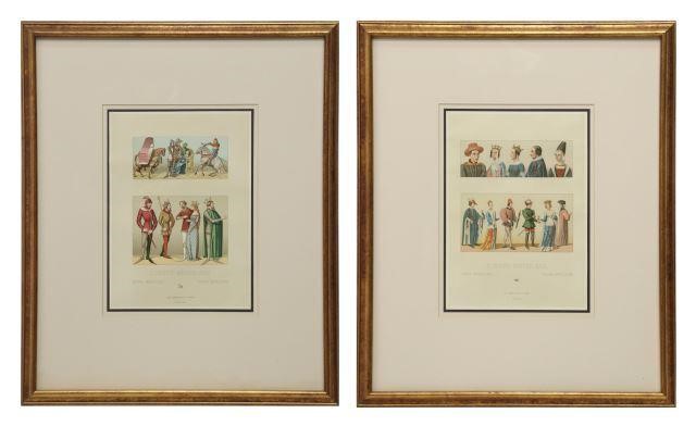 Appraisal: lot of Framed color lithographs on paper Europe Moyen-Age from