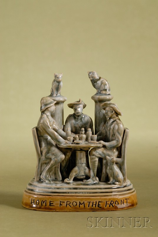 Appraisal: Doulton Lambeth Salt-glaze Figural Group of A Gathering of Boer