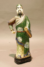 Appraisal: A Chinese cloisonne figure of an emperor