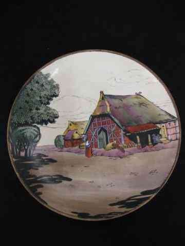 Appraisal: Nippon Handpainted Porcelain Wall Plate farm scene '' diameter signed