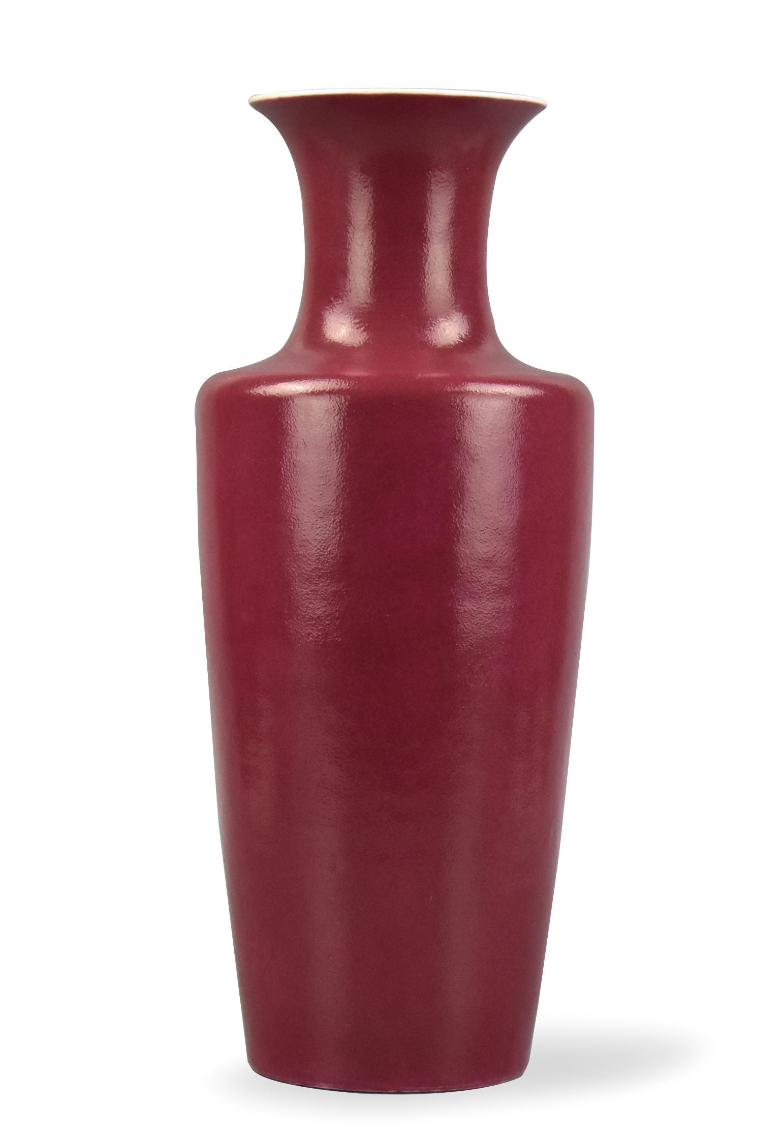 Appraisal: Chinese Republic period all red carmine glazed vase with high