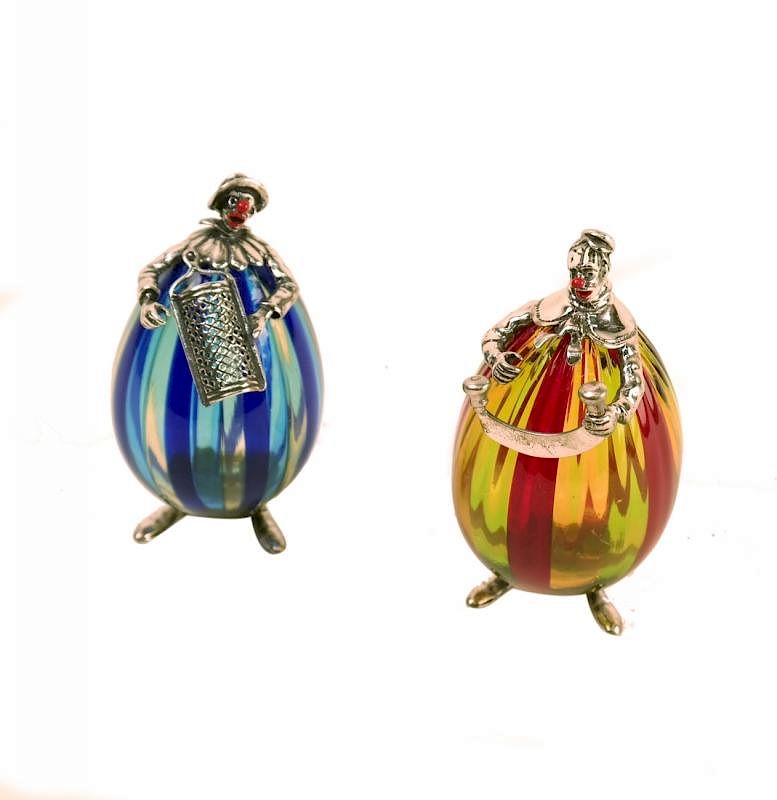 Appraisal: Two Murano Glass and Silver Figures Two Murano glass and