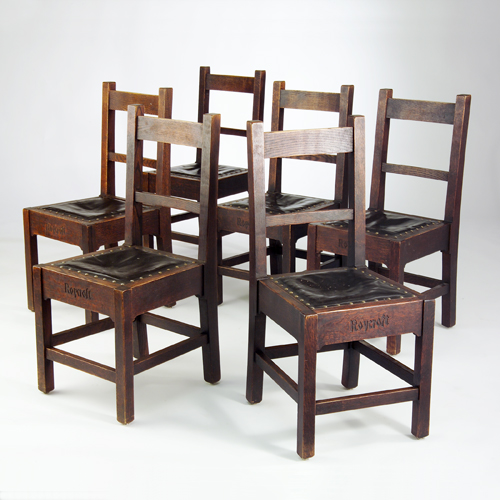 Appraisal: ROYCROFT Set of six contemporary dining chairs with two horizontal