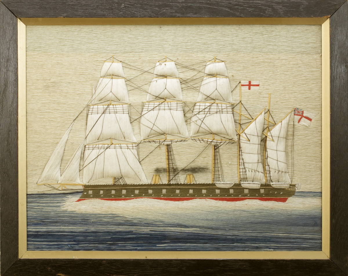 Appraisal: WOOLWORK OF A BRITISH SAIL AND STEAM SHIP AT FULL