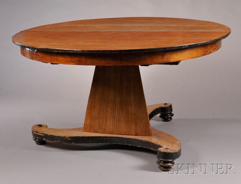 Appraisal: Flemish Table th century extending oak tabletop with two leaves