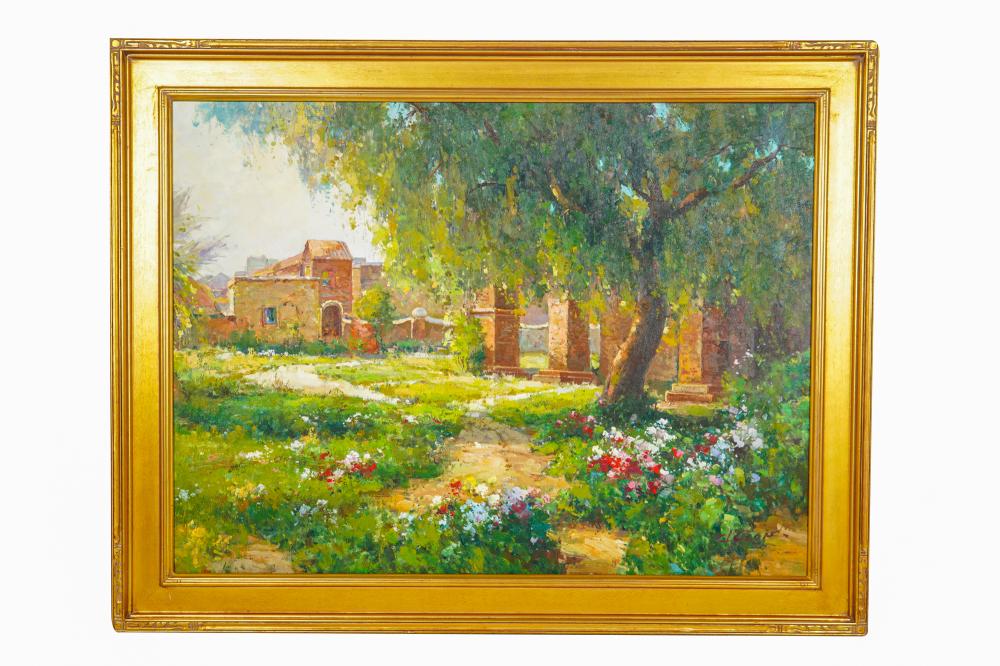 Appraisal: GARDEN LANDSCAPEgiclee printed canvas x inches sight x inches frame