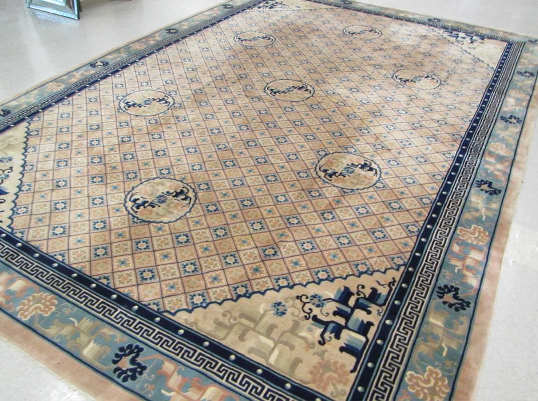 Appraisal: HAND KNOTTED CHINESE CARPET traditional Peking design ' x '