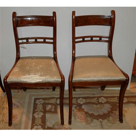 Appraisal: Set of Six Regency Style Walnut Dining Chairs Estimate -