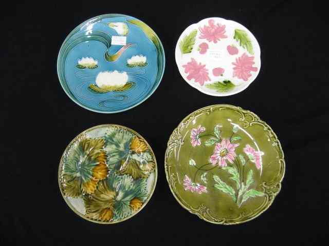 Appraisal: Majolica Pottery Plates all different including water lily leaf florals