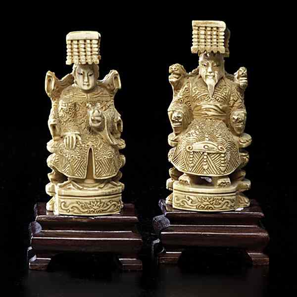 Appraisal: Chinese Ivory Emperor and Empress Chinese early th century A