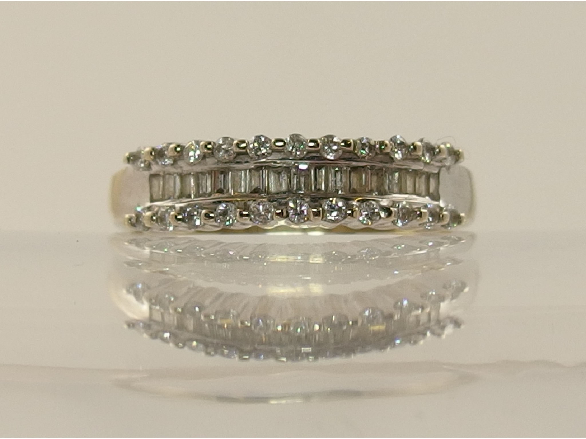 Appraisal: An ct dress ring set with baguette and brilliant diamonds