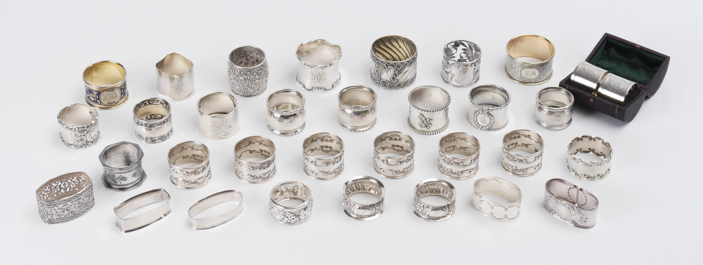 Appraisal: COLLECTION OF STERLING NAPKIN RINGS pieces total are sterling from