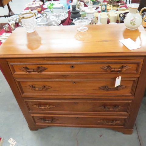 Appraisal: Antique Chest fine carved pulls four drawer