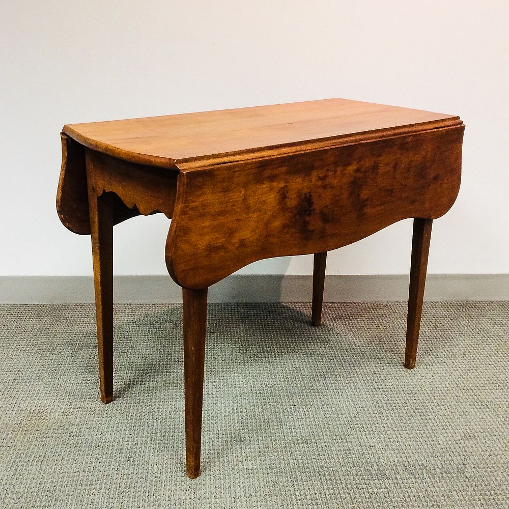 Appraisal: Federal Cherry Serpentine Drop-leaf Table Federal Cherry Serpentine Drop-leaf Table